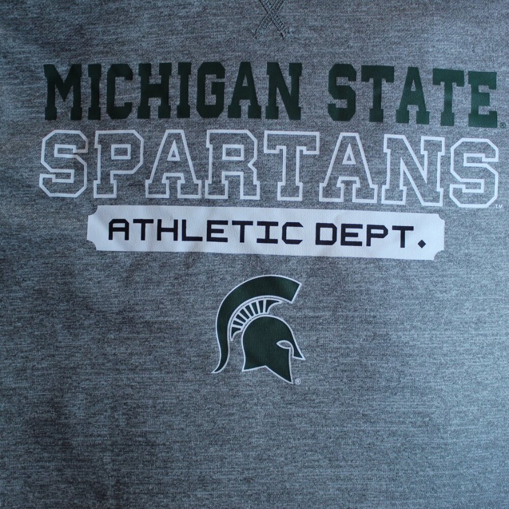 Michigan State Spartans (MSU) Hoodie Mens Medium Gray - Picture 3 of 8